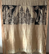Ayodhya Chronicles - Handloom Matka Silk Ramayan Theme Kalamkari Saree