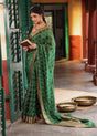 baadal-phool-green-chanderi-silk-bandhani-saree