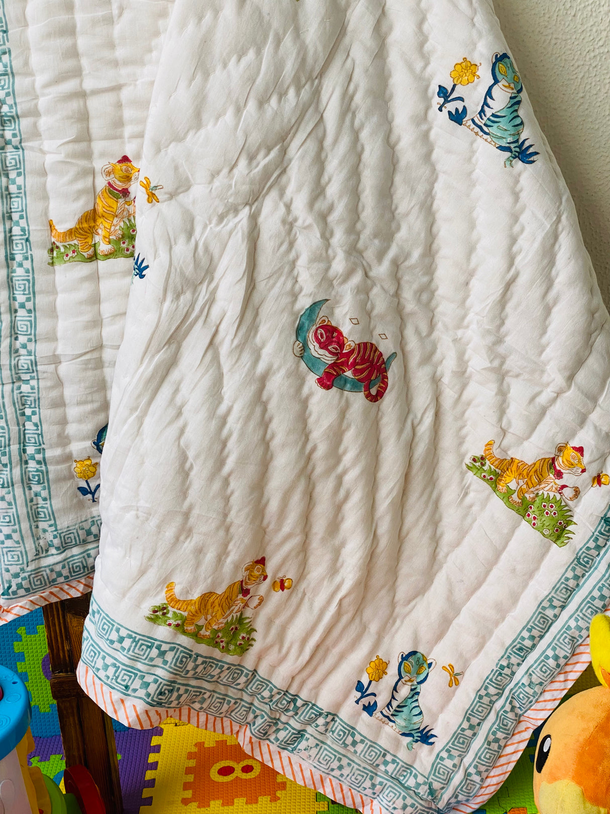 cotton tiger print quilts for toddlers ideal for boys and girls birthday gift hampers