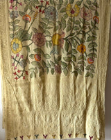 Bagh-e-Noor - Pure Banarsi Georgette Kalamkari Dupatta with Lucknow Embroidery