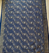 Blue Colour Pure Banarasi Silk Bandhani Saree