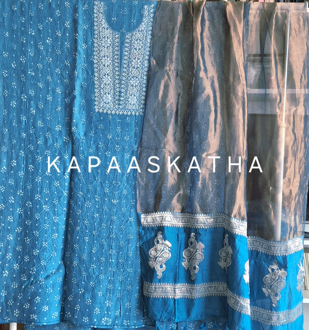 bandhani-chikakari-unstitched-bandhani-suit-set