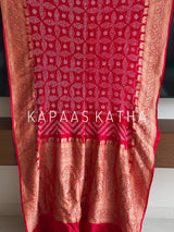 bandhani-pattern-katan-silk-saree-closeup