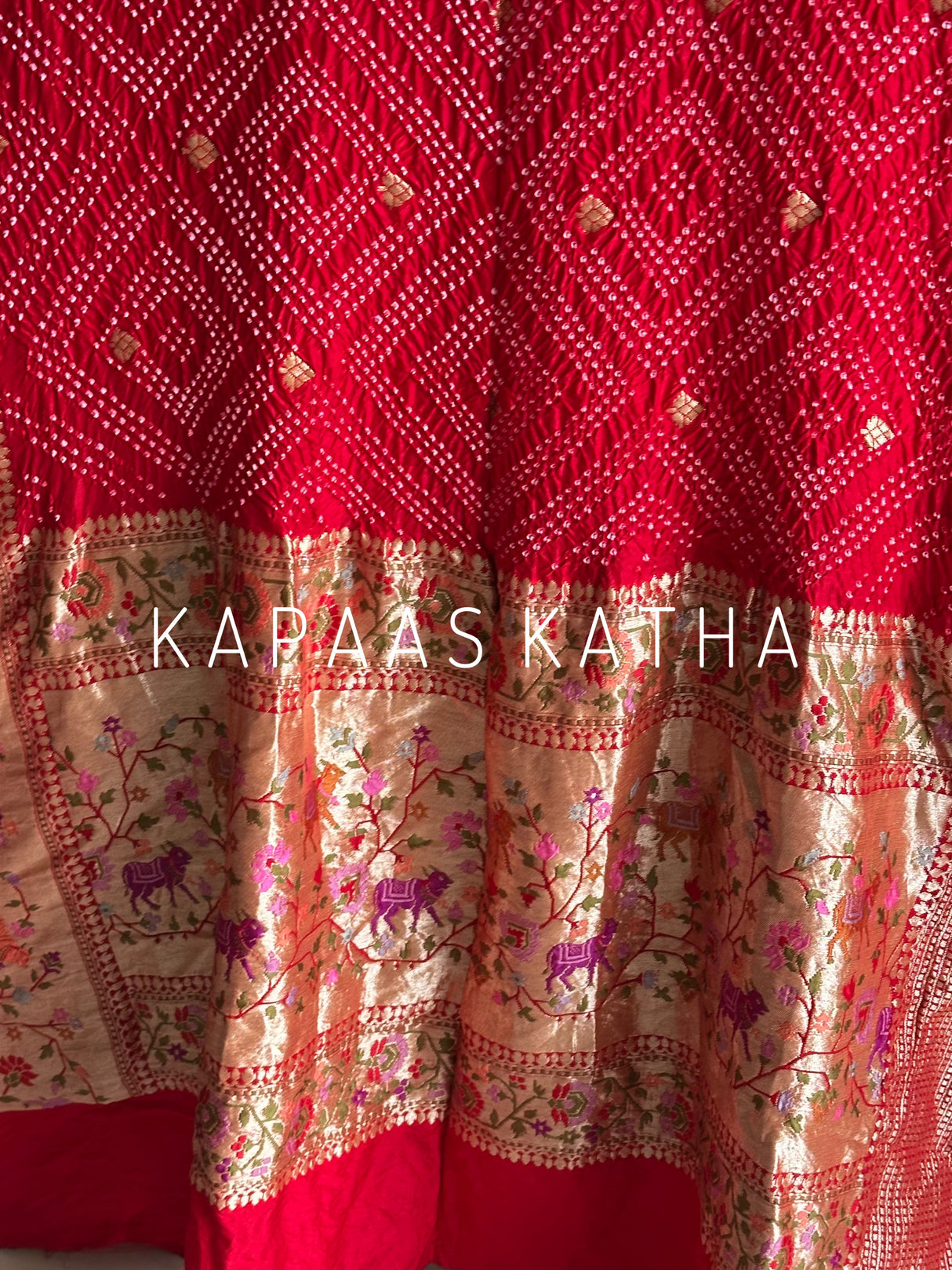 bandhani-pattern-katan-silk-saree-closeup