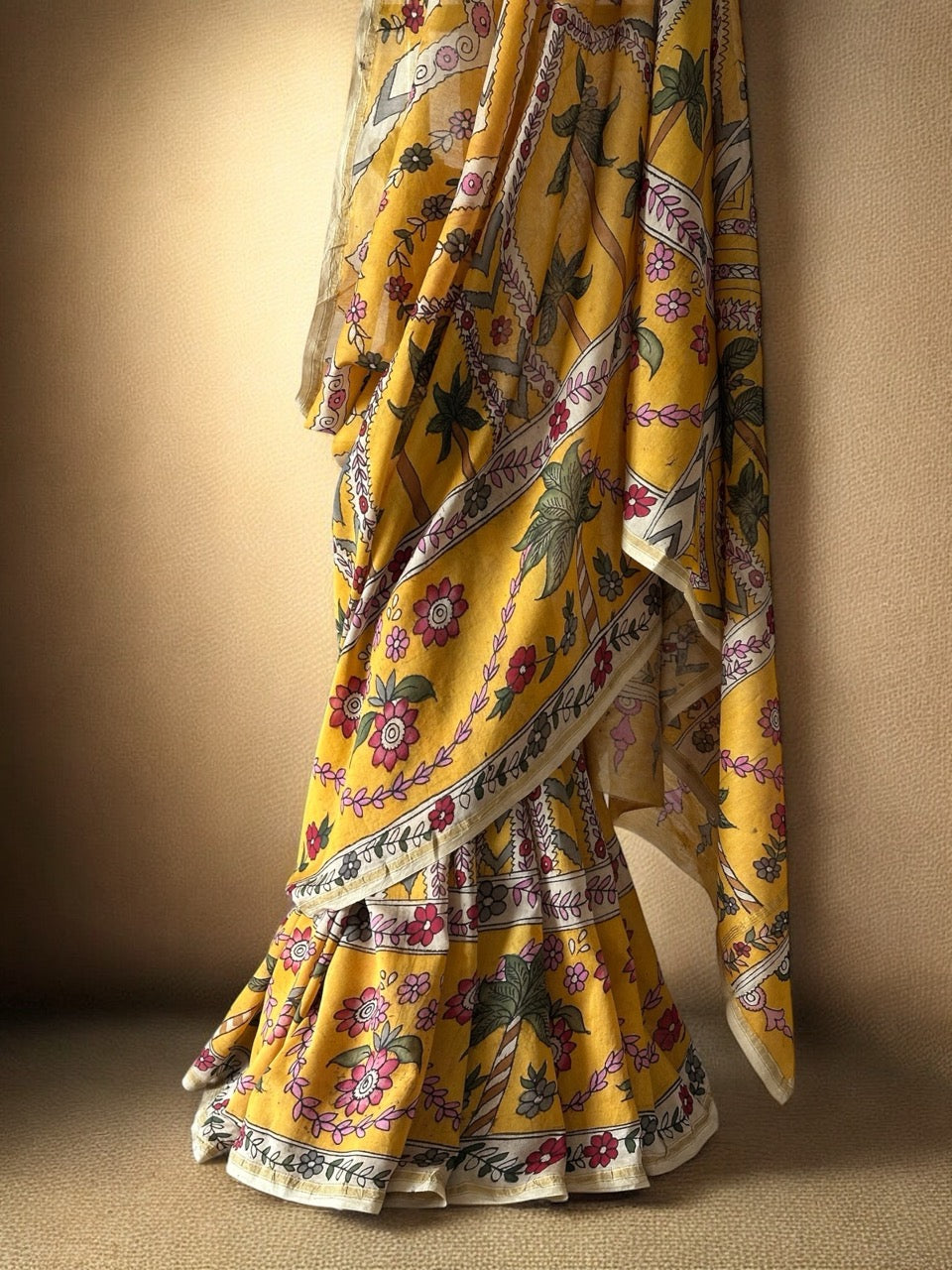 basanti-bageecha-chanderi-cotton-silk-kalamkari-saree