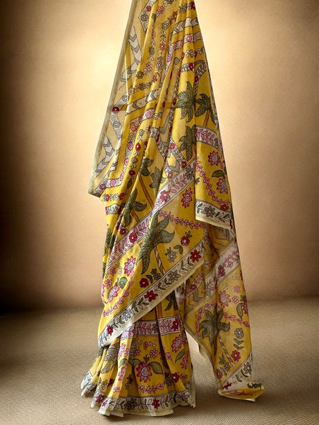 basanti-bageecha-chanderi-cotton-silk-kalamkari-saree