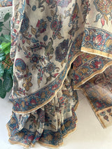 beige-peacock-floral-organza-kalamkari-saree-side-drape-view