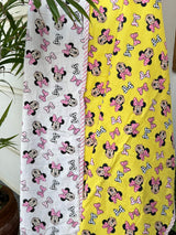 minnie mouse yellow white kids dohar pure cotton mulmul reversible blanket for baby gift idea