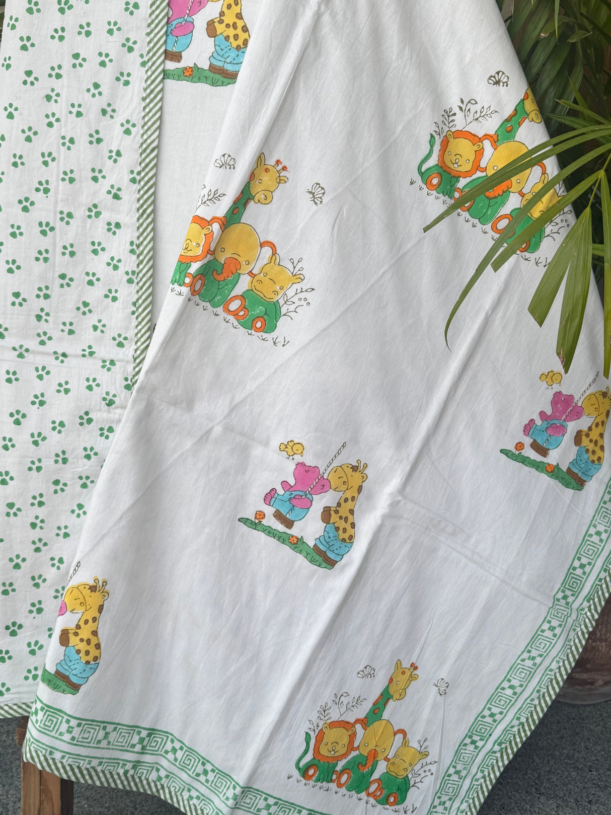 international buyers flannel dohar for babies mulmul reversible block printed cotton