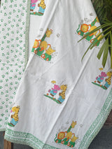 international buyers flannel dohar for babies mulmul reversible block printed cotton