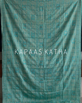 Shop pure Vasundhara silk Bandhani saree in sea green with gold zari checks & rich tissue pallu. Authentic handwoven luxury online at Kapaas Katha.
