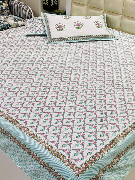 bird-theme-double-cotton-bedsheet-full-view