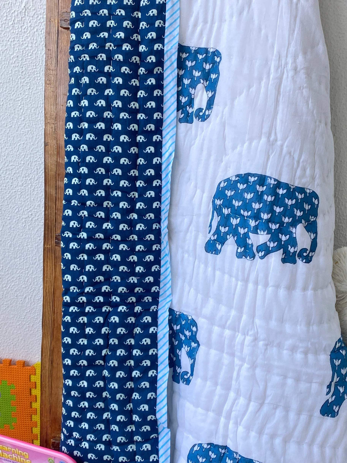 export-quality-blue-elephant-themed-baby-quilt-in-cotton-available-in-wholesale-for-uk-and-usa-clients
