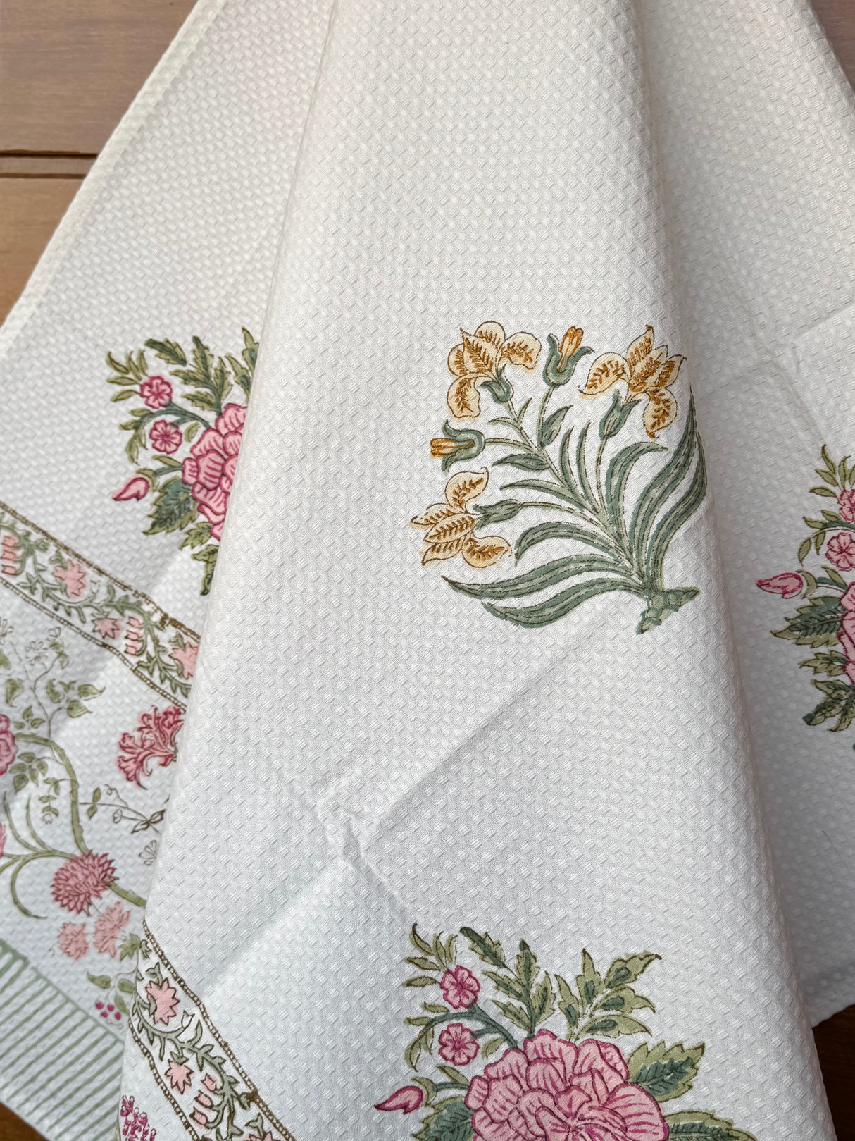 blockprint-floral-panel-cotton-towel-with-waffle-texture