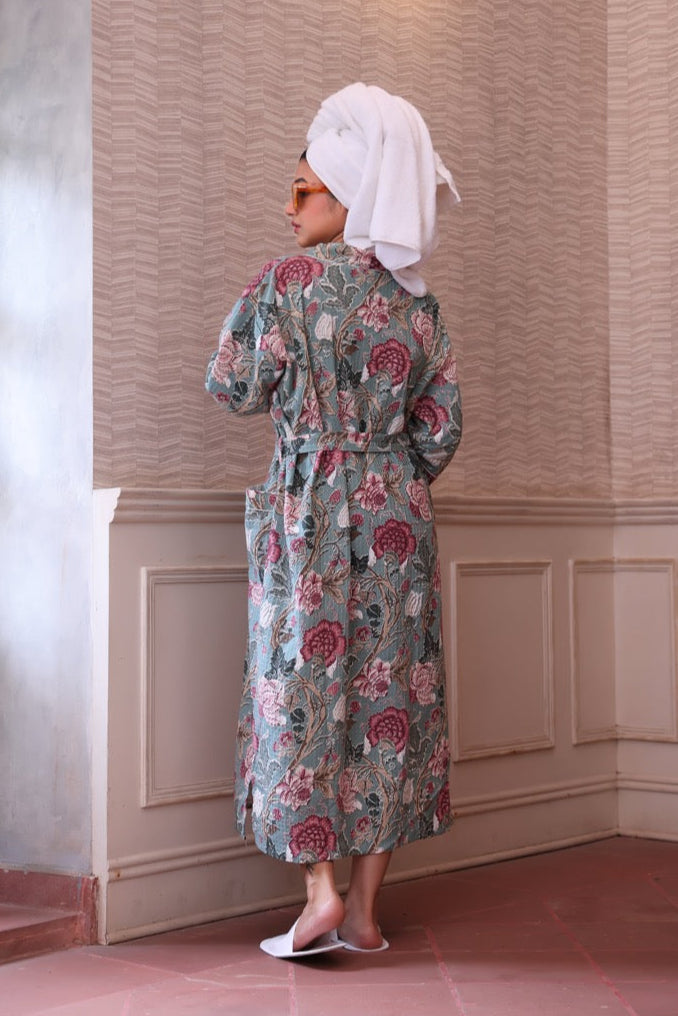 Blossom Breeze Waffle Cotton Robe