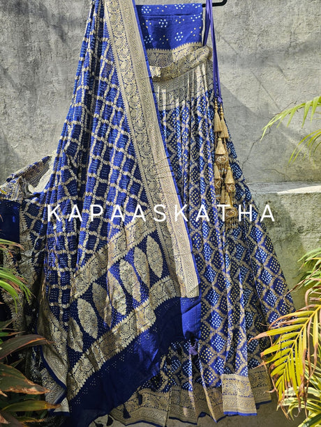 blue-pure-banarsi-georgette-bandhani-lehenga