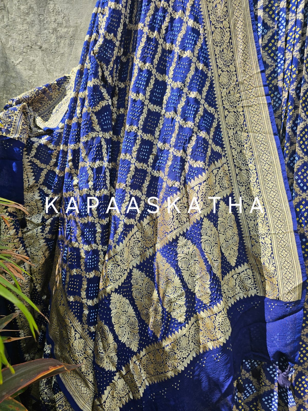 blue-pure-banarsi-georgette-bandhani-lehenga