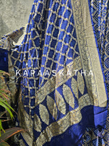 blue-pure-banarsi-georgette-bandhani-lehenga