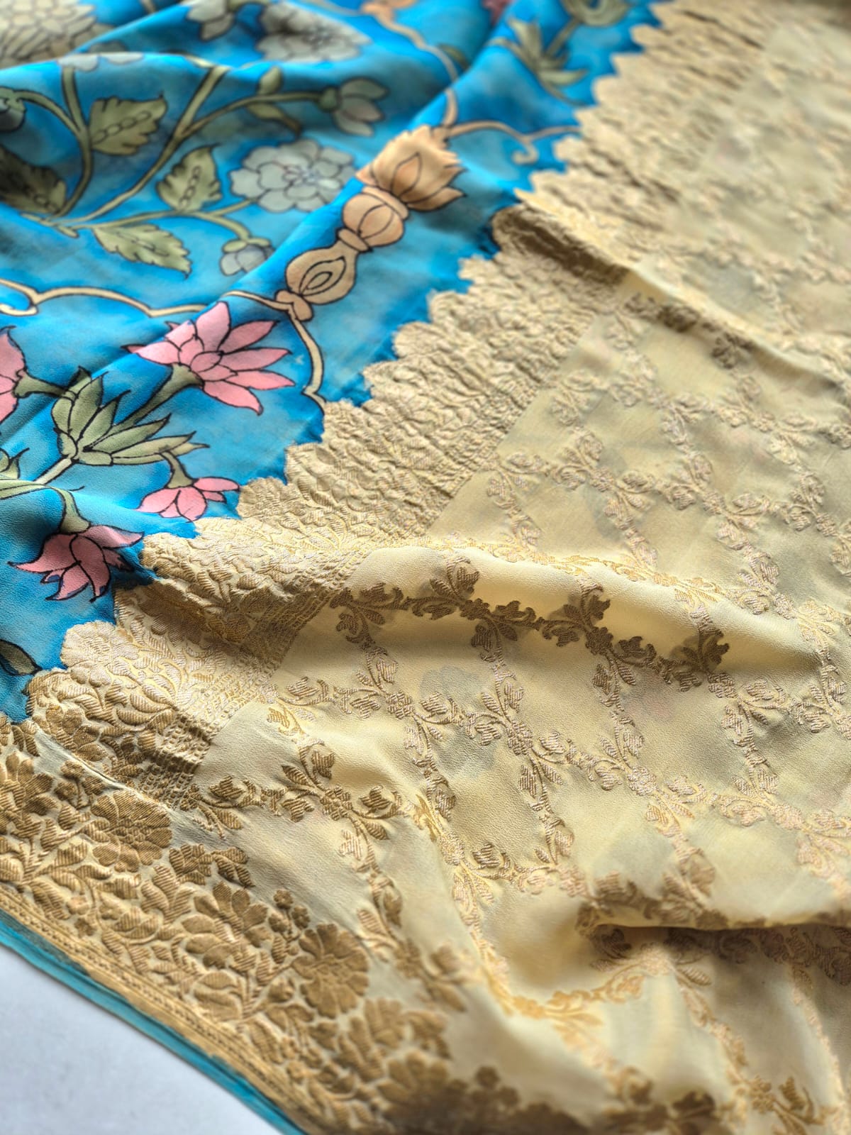 blue-mughlai-banarsee-kalamkari-saree