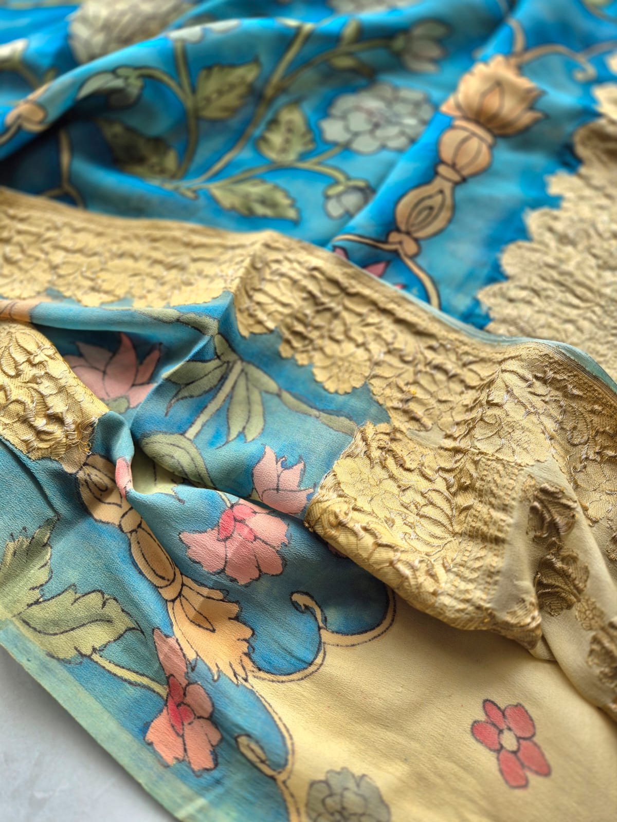 blue-mughlai-banarsee-kalamkari-saree