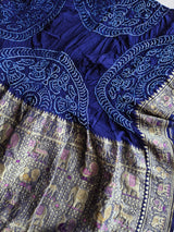 Blue Very Exclusive Pure Banarsi Georgette Patola Style Meenakari Bandhani Dupatta