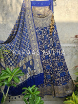 blue-pure-banarsi-georgette-bandhani-lehenga