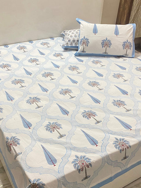 blue-tree-king-cotton-bedsheet-full-view