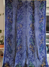Blue Base Pure Gajji Silk Saree With Multicoloured Bandhani