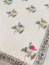 blue-yellow-rose-single-cotton-quilt-detailed-view