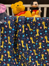 mulmul cotton toddler quilt with galaxy and giraffe print perfect for summer use in Australia and UK