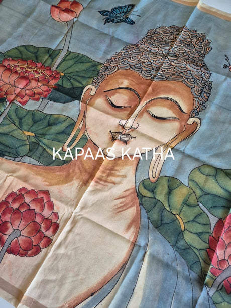 bodhi-grace-bangalore-silk-kalamkari-dupatta-budha