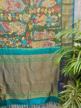 bridal-bandhani-kanjivaram-silk-saree-turquoise-pink