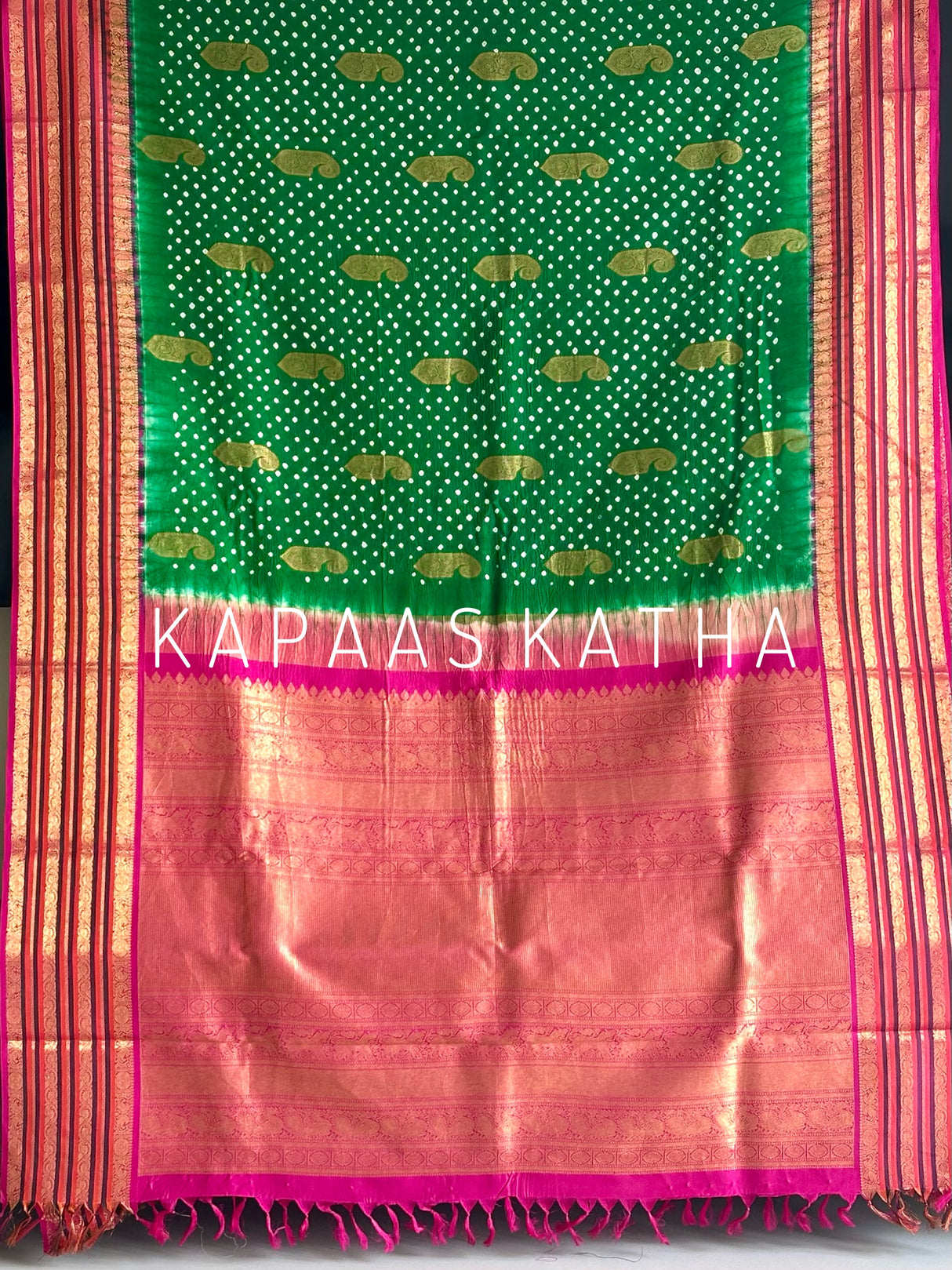 bridal-scarlet-handloom-kanjivaram-bandhani-silk-saree