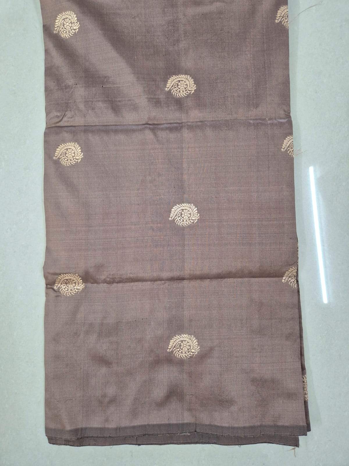 Shade of Taupe Pure Banarasi Silk Blouse Piece