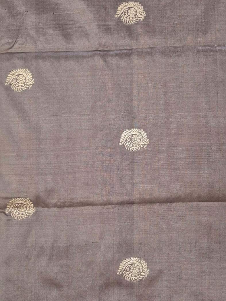 Shade of Taupe Pure Banarasi Silk Blouse Piece