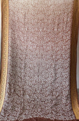 Ombre - Brown and Grey Pure Banarsi Gerogette Bandhani Saree