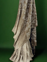 Habotai Silk Bandhani Saree in Shades of Brown Grey