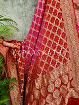 captivating-rani-pink-pure-banarsi-georgette-bandhani-lehenga-with-dupatta