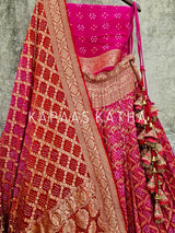 captivating-rani-pink-pure-banarsi-georgette-bandhani-lehenga-with-dupatta