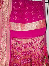 captivating-rani-pink-pure-banarsi-georgette-bandhani-lehenga-with-dupatta