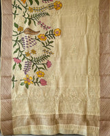 Chanderi Cotton Silk Floral Kalamkari Saree