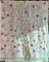 Chandrika Phoolban - Handloom Muslin Silk Saree with Jamdani weaving