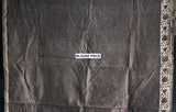 Charcoal Grey Handblock Print Chanderi Cotton Silk Saree