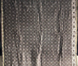 Charcoal Grey Handblock Print Chanderi Cotton Silk Saree