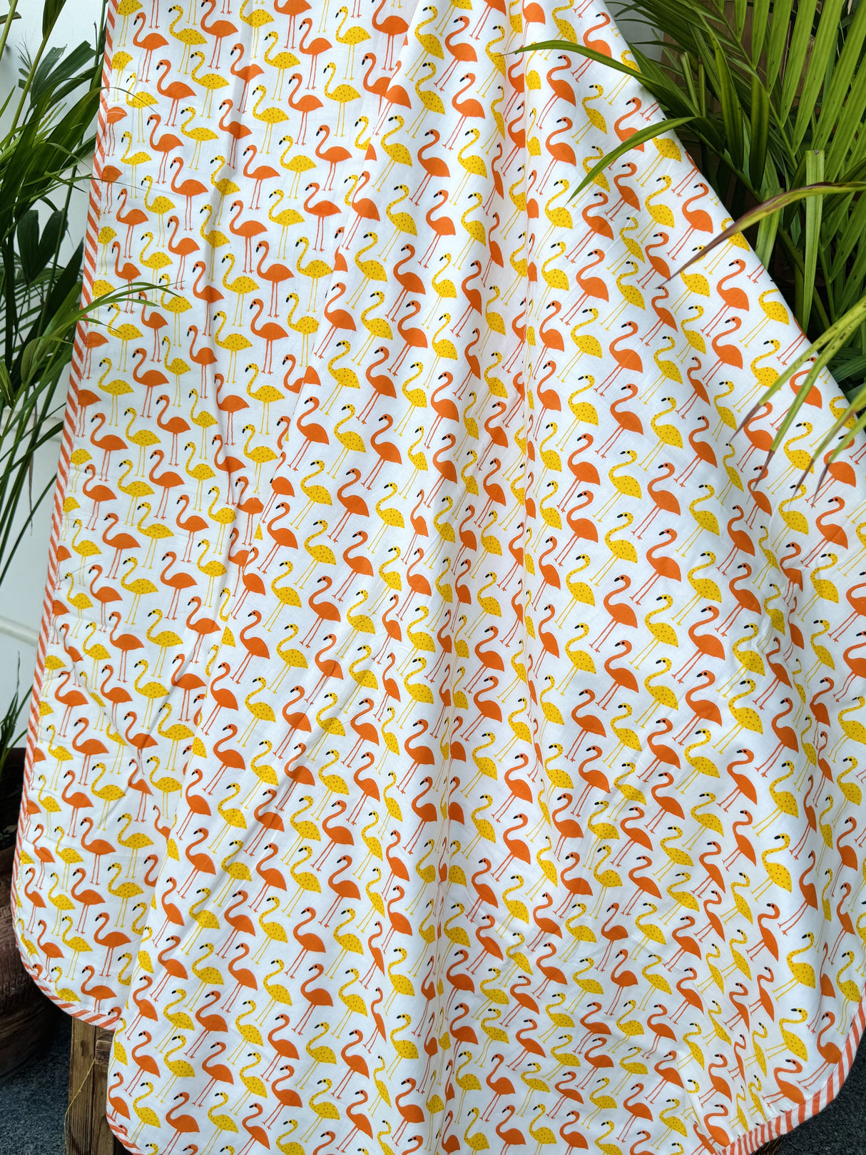 charming-flamingo-print-orange-yellow-kids-dohar