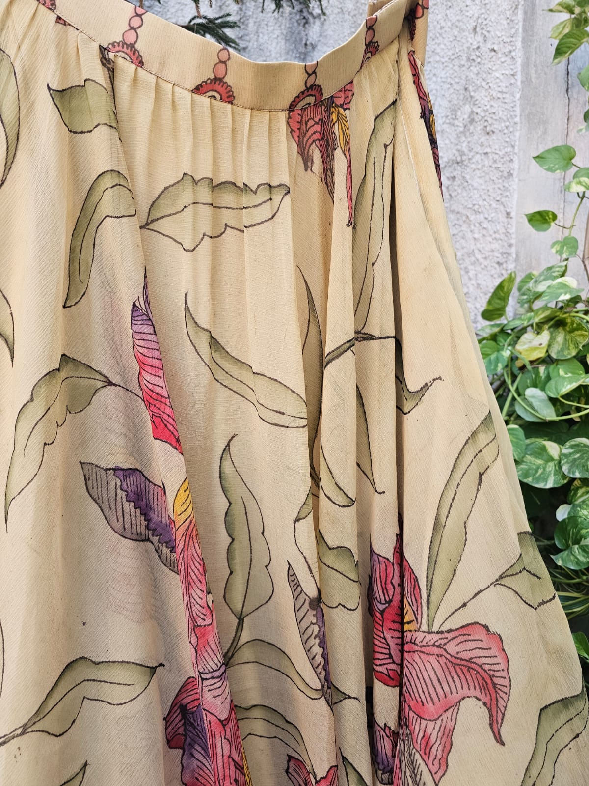 Pure Chiffon Kalamkari Skirt