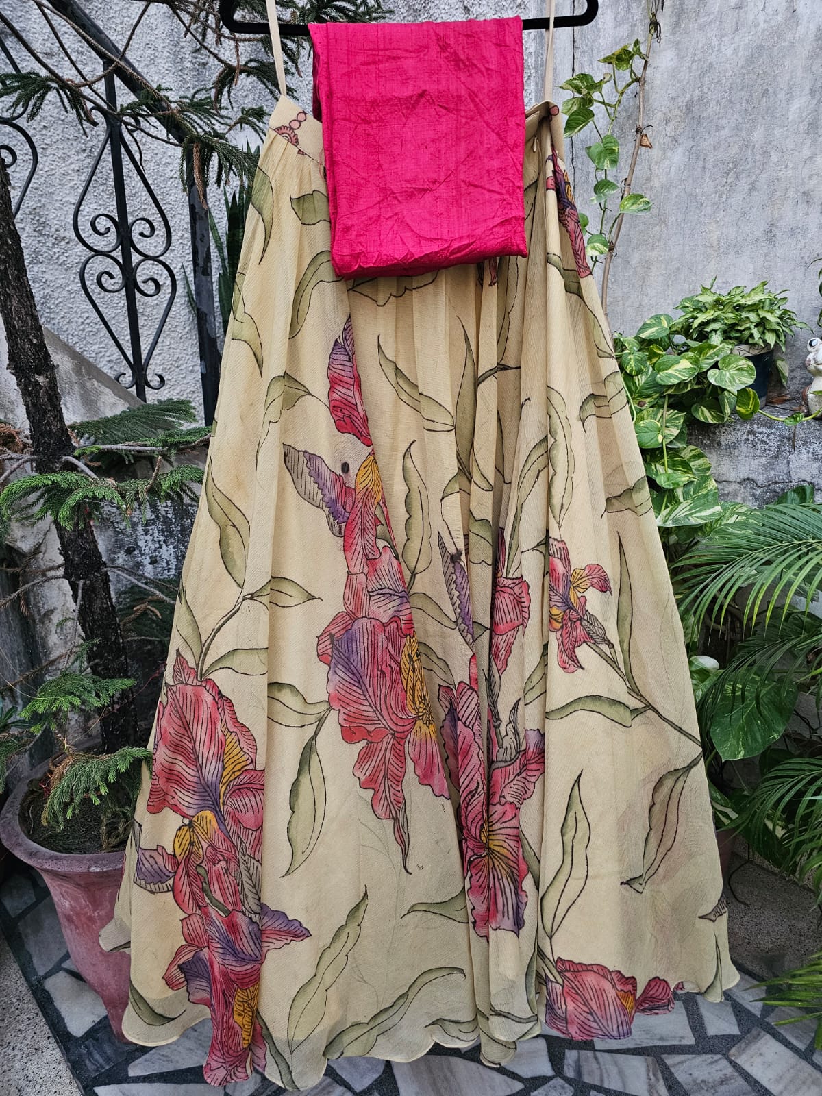 Pure Chiffon Kalamkari Skirt