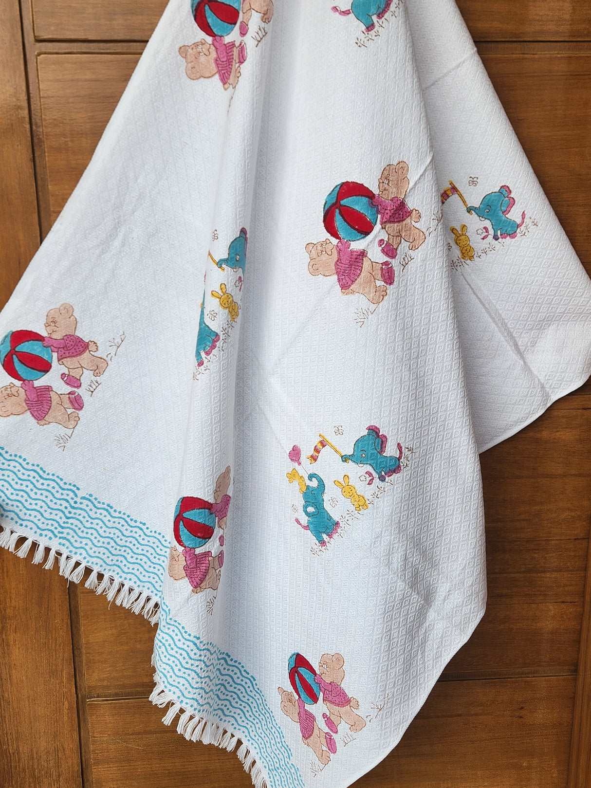 circus-blue-theme-kids-cotton-towel-front-view