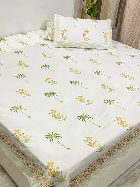 coconut-theme-king-cotton-bedsheet-full-view