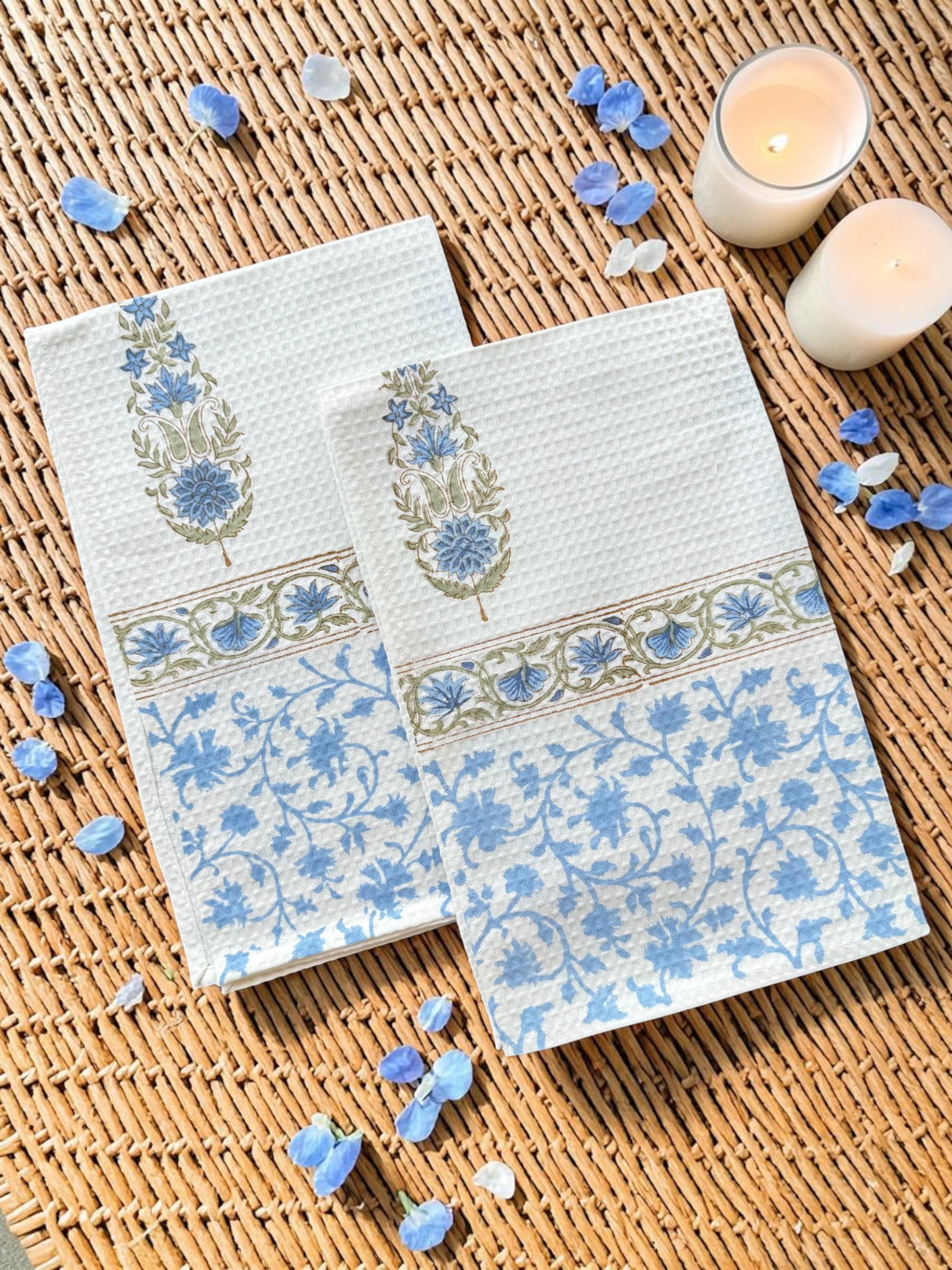 cotton-waffle-weave-towel-set-handblock-printed-garden-mist